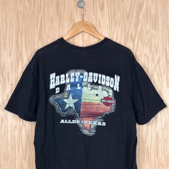 Harley-Davidson Dallas Texas Graphic T-Shirt XL Black Vintage Biker Tee - Picture 5 of 9